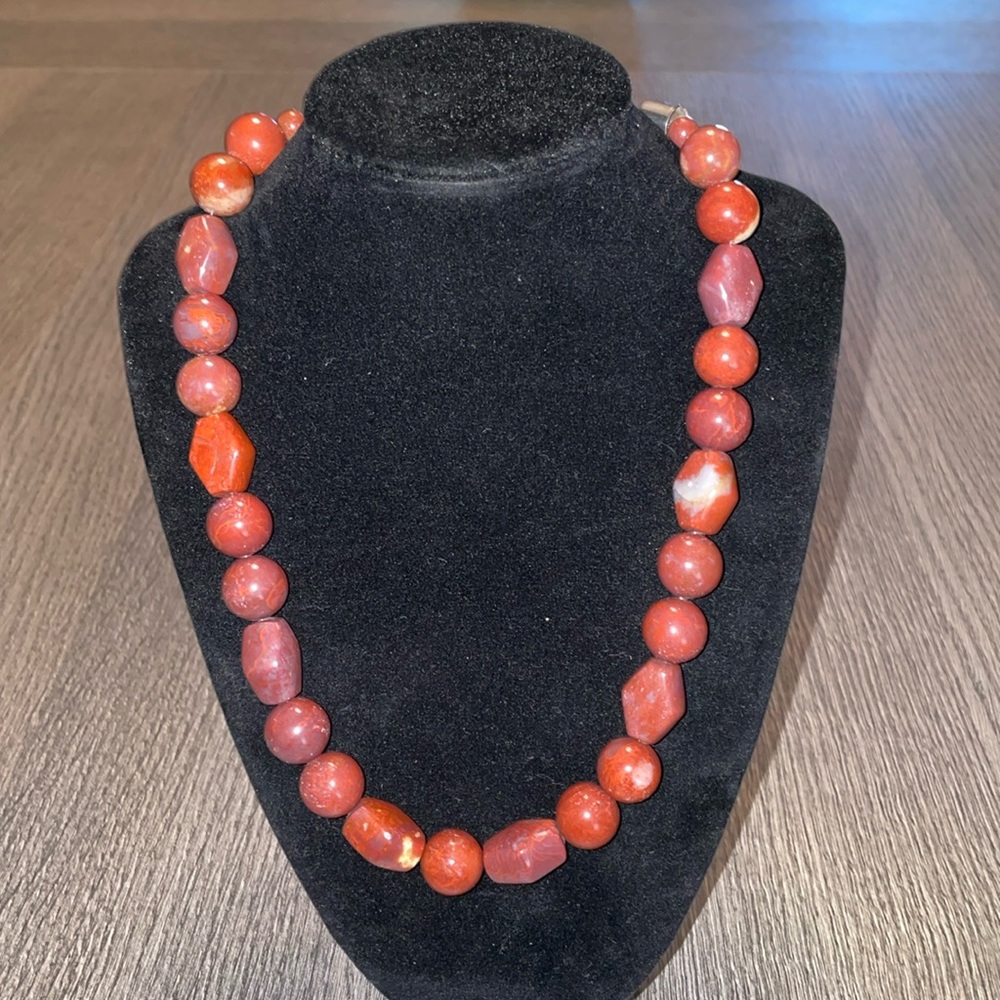 Red Moss Agate necklace